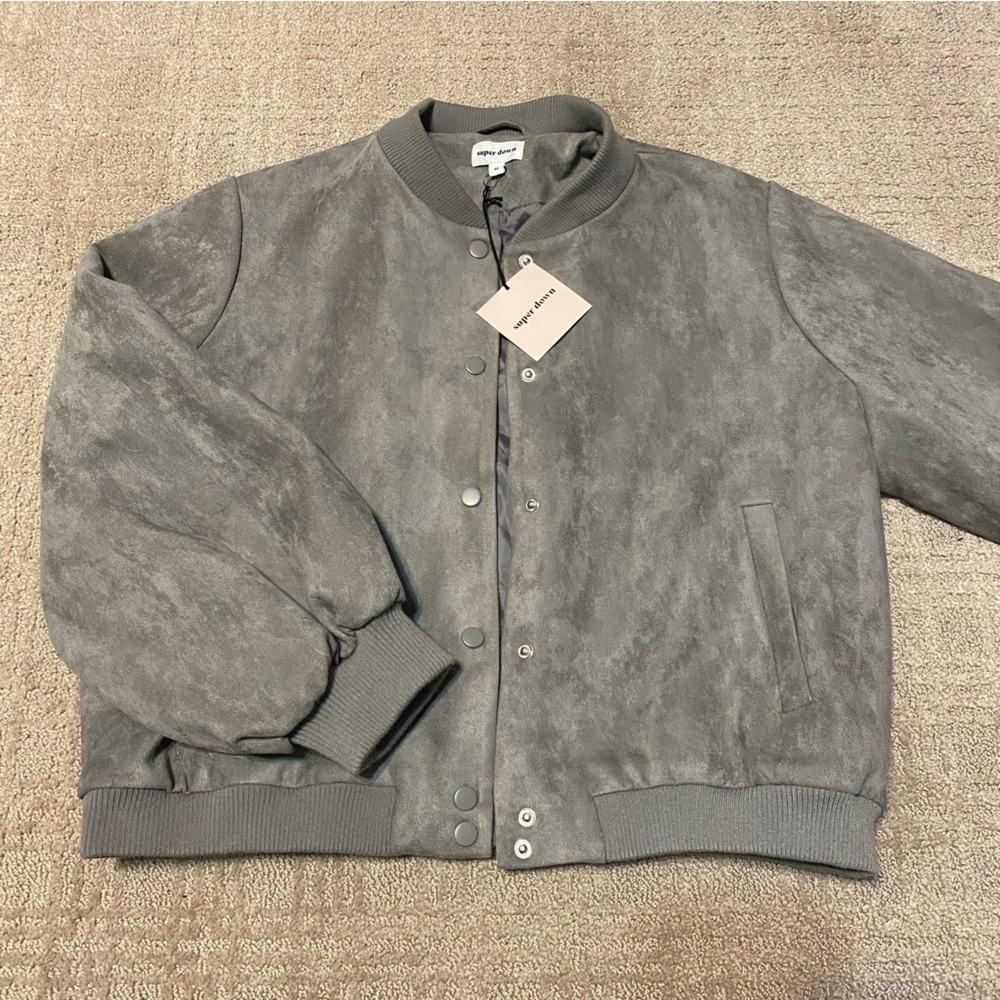 NWT {superdown} Emily Button Up Bomber Jacket ~ Size Medium - Picture 3 of 16